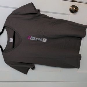 Gildan Size XL  V Neck Heavy Cotton Gray Short Sleeve T Preshrunk Cotton NWT